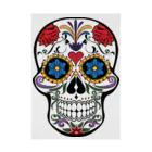 Fred HorstmanのColorful Skull   カラフル な スカル. はでな 頭蓋骨 Stickable Poster