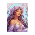 metaのライラックの花の妖精・精霊の少女の絵画 吸着ポスター