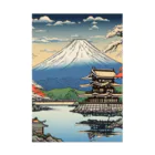 日本の風景 COOL JAPANの日本の風景、サムライの城　SAMURAI lived Japanese castle Stickable Poster