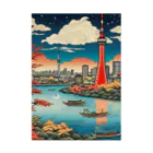 日本の風景 COOL JAPANの日本の風景　東京スカイツリーと隅田川、Jpanese scenery Tokyo Sky Tree and Sumida Rever Stickable Poster