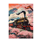 日本の風景 COOL JAPANの日本の風景:SL 蒸気機関車、 Japanese senery: steam locomotive 吸着ポスター