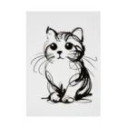 catsの一筆書きで描かれたかわいい猫のイラスト 吸着ポスター