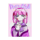 どすこい大胸筋のぴんくちゃん Stickable Poster