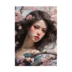 AQUAMETAVERSEの桜の花の中かで、、女性　なでしこ1478 Stickable Poster