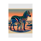 chaochao0701の浮世絵風　シマウマ（偉大な野生動物）"Ukiyo-e Style Zebra (Majestic Wild Animal)" "浮世绘风格的斑马（伟大的野生动物）" Stickable Poster