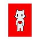 kotのムヒョウジョウなネコとあるヤボウをいだくココロ(ハート):red Stickable Poster