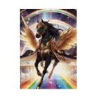ひよっこなボスの宇宙の虹を駆ける金鎧の黒ペガサス 吸着ポスター