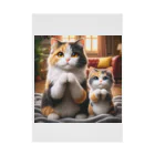 亀蘭タマムシの三毛猫親子のお願い Stickable Poster