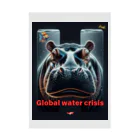 NaturalCanvasのhippo  * Global water crisis Stickable Poster