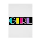 Ushi-Haruのレトロカラフル　GIRL Stickable Poster