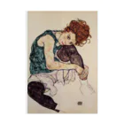 Art Baseのエゴン・シーレ / 1917 / Seated Woman with Bent Knee /Egon Schiele 吸着ポスター