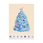 喫茶角砂糖のクリスマスツリー／ブルー 吸着ポスター