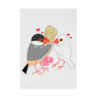 Lily bird（リリーバード）の粟穂をプレゼント 桜&白文鳥 吸着ポスター