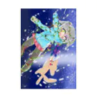 くぅちゃんの犬と女の子と星空 Stickable Poster