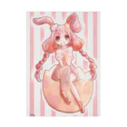 まるしのうさぎの女の子 ポスター Stickable Poster