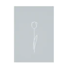 rilybiiのWhite Flower babygrayBlue Stickable Poster