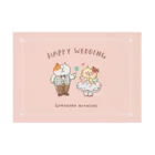 ごろごろにゃんすけのHappy Wedding(ピンク) 흡착 타포린の横向き