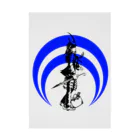 切り絵ariの侍-BLUE Stickable Poster