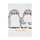 ヤママユ(ヤママユ・ペンギイナ)のふたごのジェンツーペンギン(ロゴあり) Stickable Poster