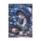 すざく君の家の雨と紫陽花と猫 Stickable Poster