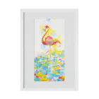 Aki Kuboki ONLINE SHOPの睡蓮とフラミンゴ Stickable Poster