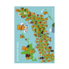 柴犬ラクのご当地ラクの日本地図（展示のみ） Stickable Poster