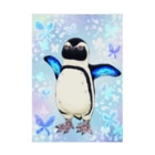 ヤママユ(ヤママユ・ペンギイナ)のケープペンギン「ちょうちょ追っかけてたの」(Blue) Stickable Poster