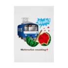 Train Kids! SOUVENIR SHOPの青い電車 「 スイカ割り 」 Stickable Poster