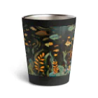 人魚堂の宝石を眺める人魚のサーモスタンブラー Thermos tumbler with mermaid gazing at jewels. サーモタンブラー