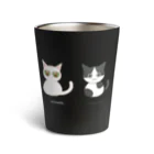 しましまねこ屋の6cats parade（隠れくろねこVer.) Thermo Tumbler