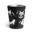 Module SUZURI店のイヌちゃんサーモタンブラー white on black Thermo Tumbler