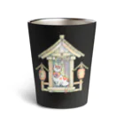 猫神神社の社と守り猫 Thermo Tumbler