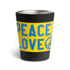 サトオのPEACE LOVEピースマーク（Peace symbol）ウクライナ色 Thermo Tumbler