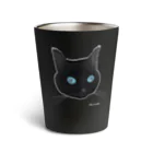 小鳥と映画館の青い瞳の黒猫 Thermo Tumbler