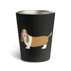 ゆいたっく／犬イラストのバセット・ハウンド Thermo Tumbler