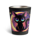 Noir's Cronusの三日月と黒猫 Thermo Tumbler