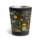 人魚堂の宝石を眺める人魚のサーモスタンブラー Thermos tumbler with mermaid gazing at jewels. サーモタンブラー