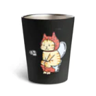 ほっかむねこ屋（アトリエほっかむ）のトイレねこ　オレンジ Thermo Tumbler