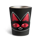 堀越ヨッシーのお店（SUZURI支店）のニヤける黒猫2021 サーモタンブラー