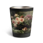 花名画アートグッズのフランス・モルテルマン《バスケットのピンクの薔薇》 Thermo Tumbler