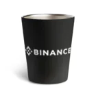 FUNNY JOKESのBINANCE-バイナンス-白ロゴ バックプリントデザイン（背面プリント） Thermo Tumbler