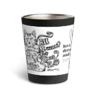 TOMMY★☆ZAWA　ILLUSTRATIONの「とら。クリスマス。」モノトーン。 Thermo Tumbler