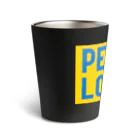 サトオのPEACE LOVEピースマーク（Peace symbol）ウクライナ色 Thermo Tumbler