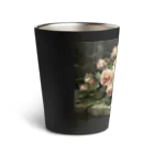 花名画アートグッズのフランス・モルテルマン《バスケットのピンクの薔薇》 Thermo Tumbler