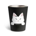 NEKOKAN-YA SUZURI支店の白ぶち猫タンブラー Thermo Tumbler