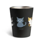 しましまねこ屋の6cats parade（隠れくろねこVer.) Thermo Tumbler