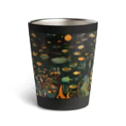 人魚堂の宝石を眺める人魚のサーモスタンブラー Thermos tumbler with mermaid gazing at jewels. サーモタンブラー