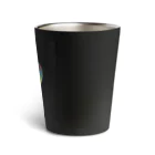 綺麗何学模様の虹×ハート×虹（ブラック） Thermo Tumbler