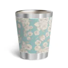 Rim worksのサーモタンブラー001（白薔薇） Thermo Tumbler