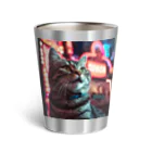 ネオンストリートANIMALのアメリカンショートヘア#2【ネオンストリートcat】 Thermo Tumbler